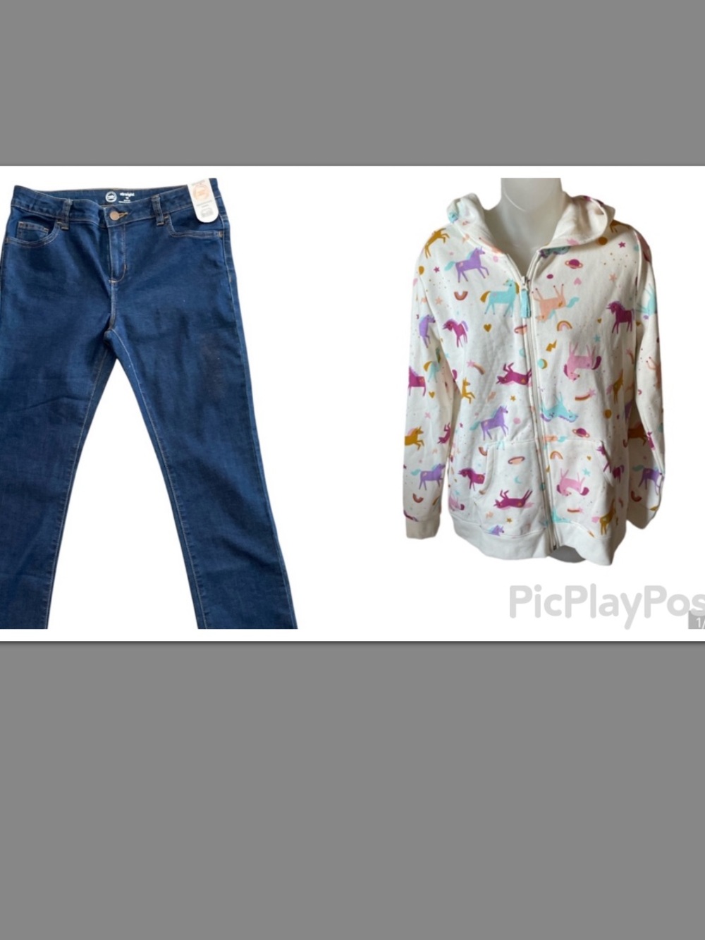 Girls size 18 hoodie and blue jeans both NWT great youth bundle